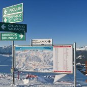Skigebiet Kronplatz wegweiser olang valdaora plan de corones