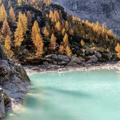 lago sorapiss e larici autunno