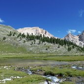 wasser abfluss gruensee le vert fanes lavarella huette